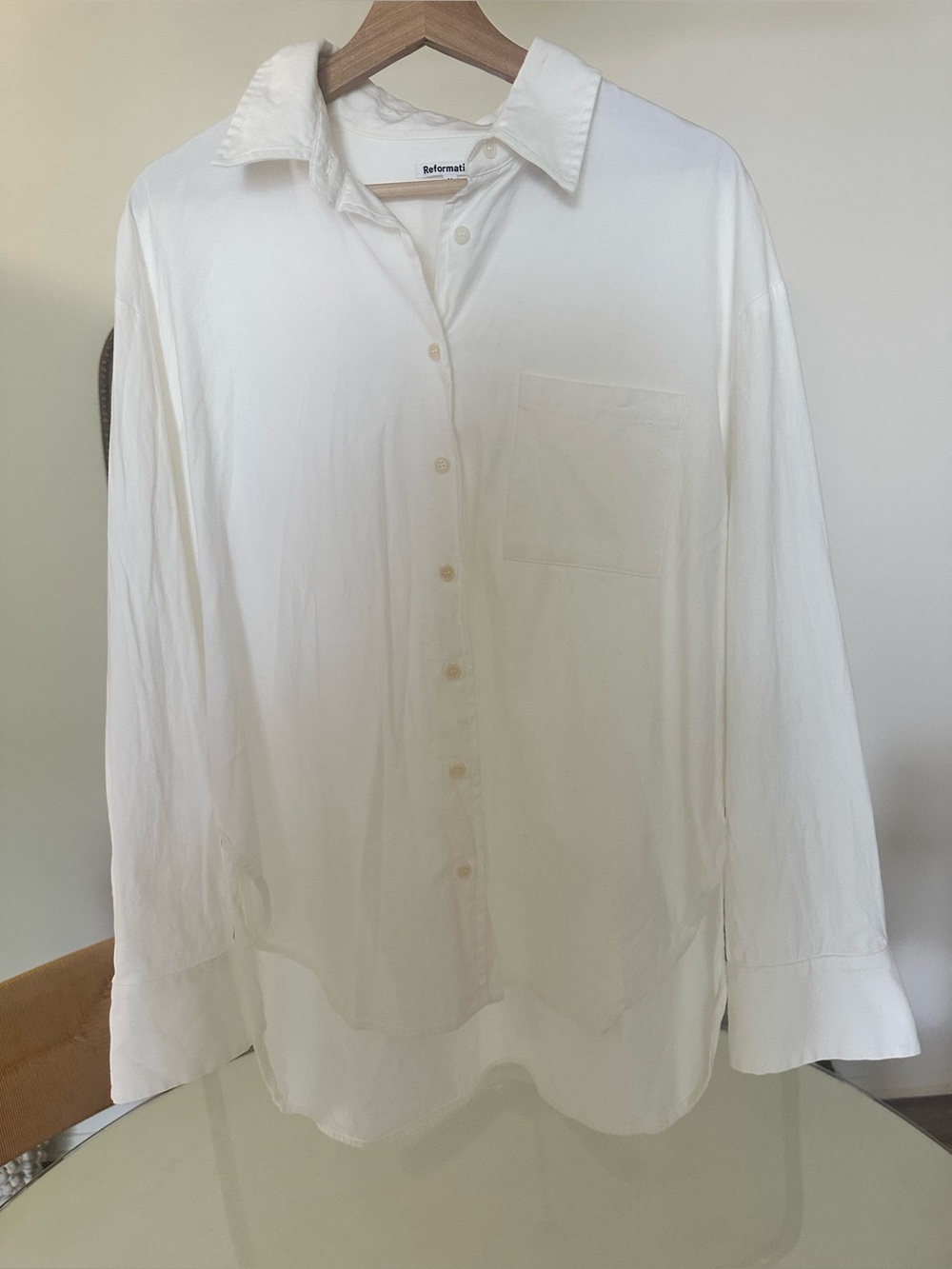 Reformation Oversized Button Down Shirt Off White Size M